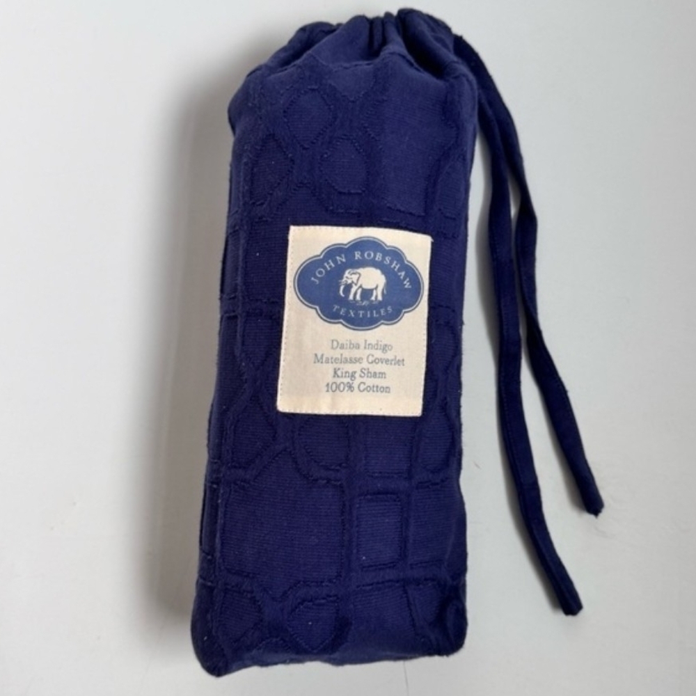 John Robshaw Indigo Matelassé King Coverlet - Deep Blue New